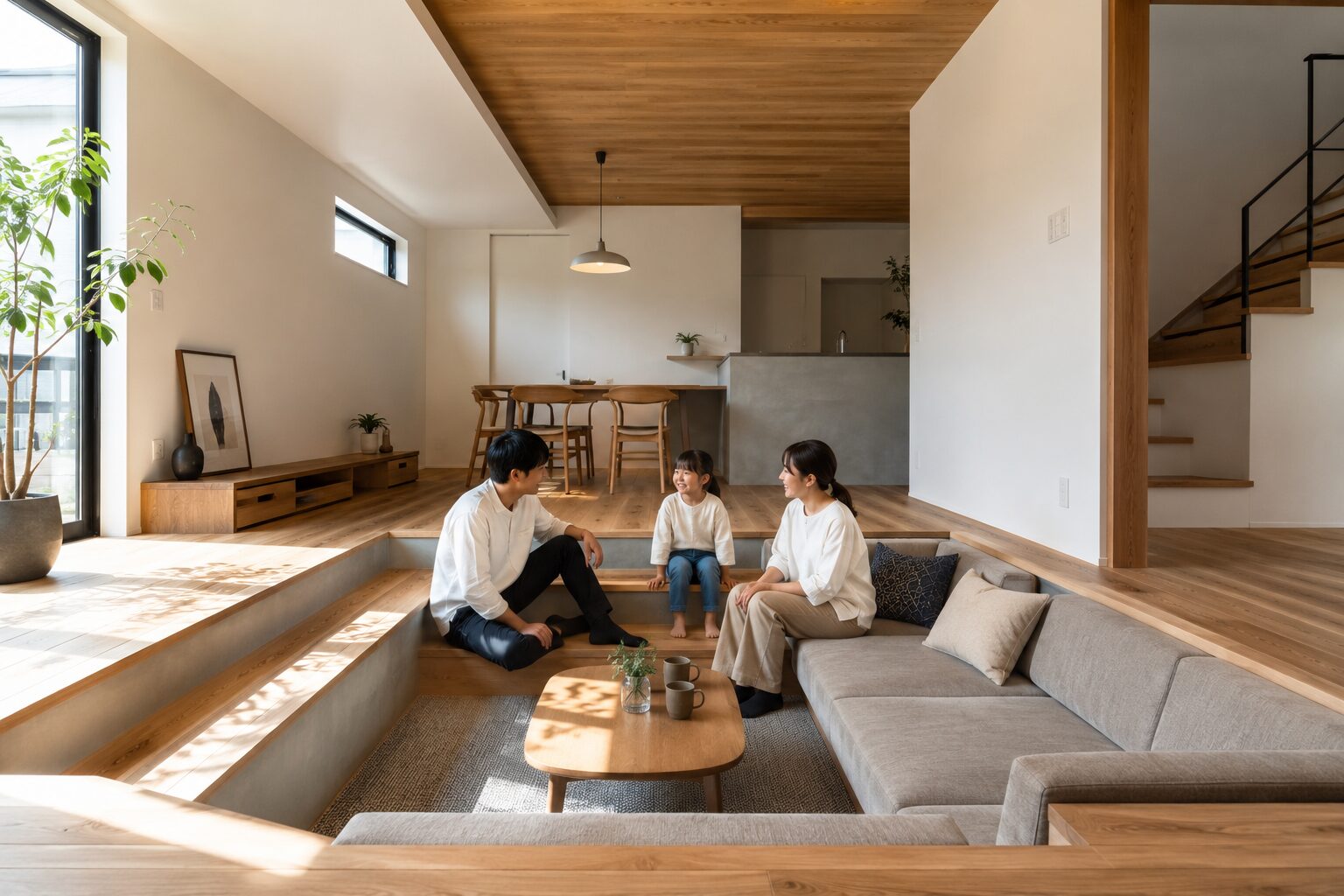 家族が自然と集まりやすいリビング